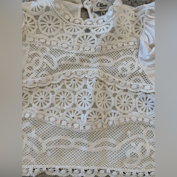 Plato Dori Ruffle Sleeve lace Crochet Top - Picture 3 of 13